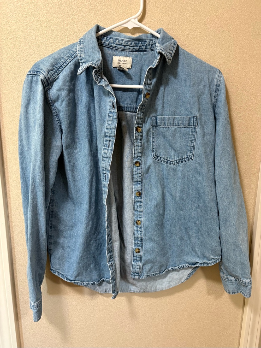 Light Blue Denim Button-Up Shirt - Casual Shirt